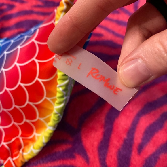 Rainbow mermaid bikini swimsuit top - Picture 2 of 5